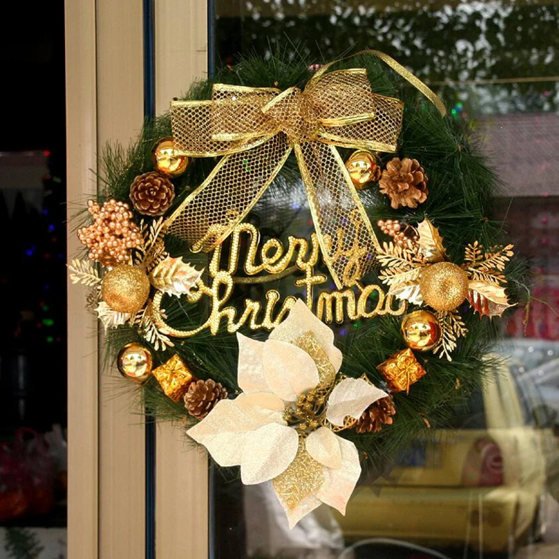 Рождественские гирлянды украшения аксессуары рождественские украшения Гирлянда окна двери Декор Рождество год фестиваль подарок