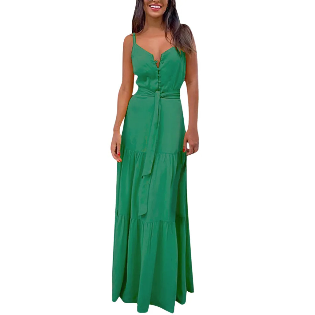 JAYCOSIN, новое летнее женское платье, бохо, без рукавов, на бретелях, v-образный вырез, бандаж, на тонких бретелях, вечерние, длинное платье, vestidos 9613