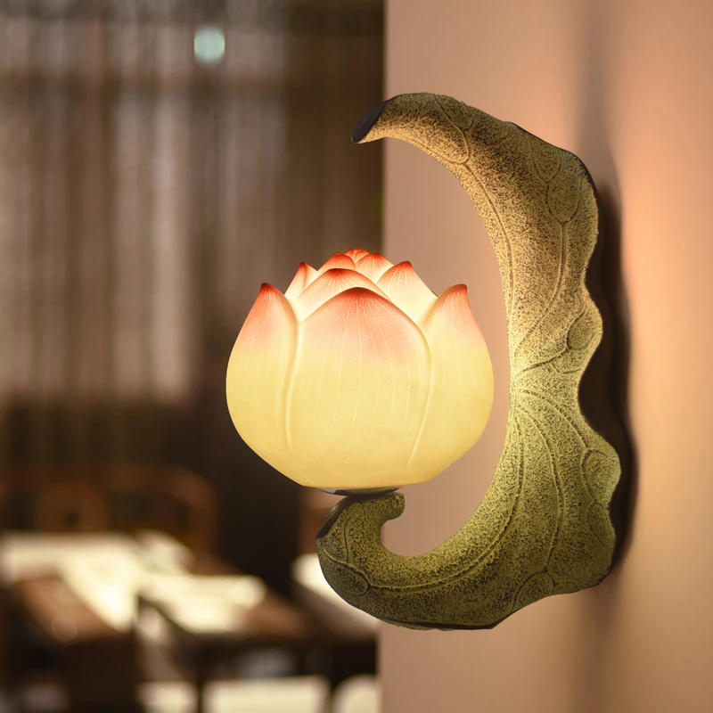 

GETOP Creative New Chinese Style Wall Lamp Study Corridor Courtyard Balcony Staircase Lotus Lamp Decoration Wall Lamp