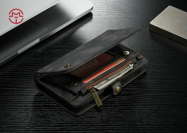 Многофункциональный чехол Caseme 2 в 1 из натуральной кожи с откидной крышкой для IPhone X Xr Xs Max, кожаный чехол для телефона iPhone8 7 6s 6 Plus