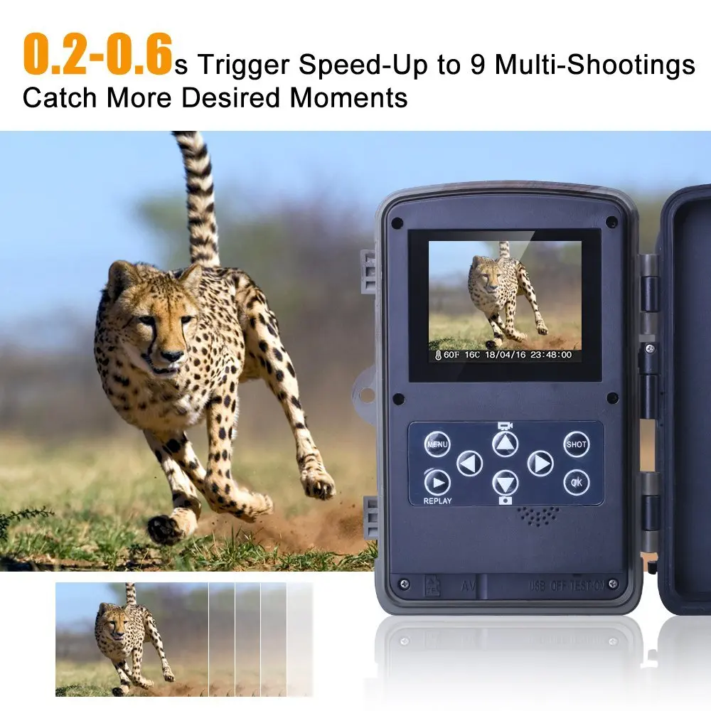 Trail Camera Infrared Hunting Game Scouting Camera 16MP 1080P with 2.4 Inch TFT LCD Display Detection Range 80ft hunting camera (11)