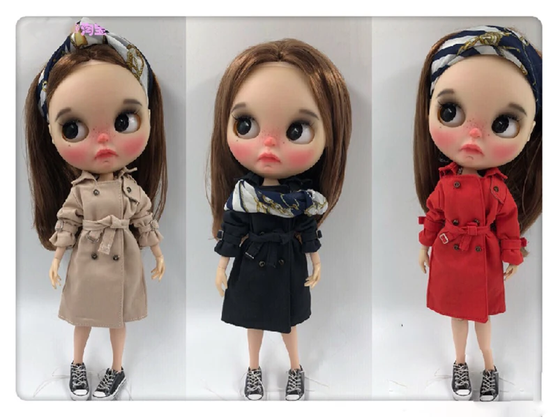 1 шт. модная длинная штормовка Blyth dolls цвета хаки для кукол Blyth Licca Azone 1/6 Аксессуары плащ-Пыльник Одежда для кукол