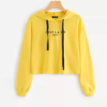 

Hoodie Sweatshirt Women's Long Sleeve Hoodie Drop Shoulder Casual Sweatshirt NEW Letter Printing 2019 Spring TOP Hooded Kawaii