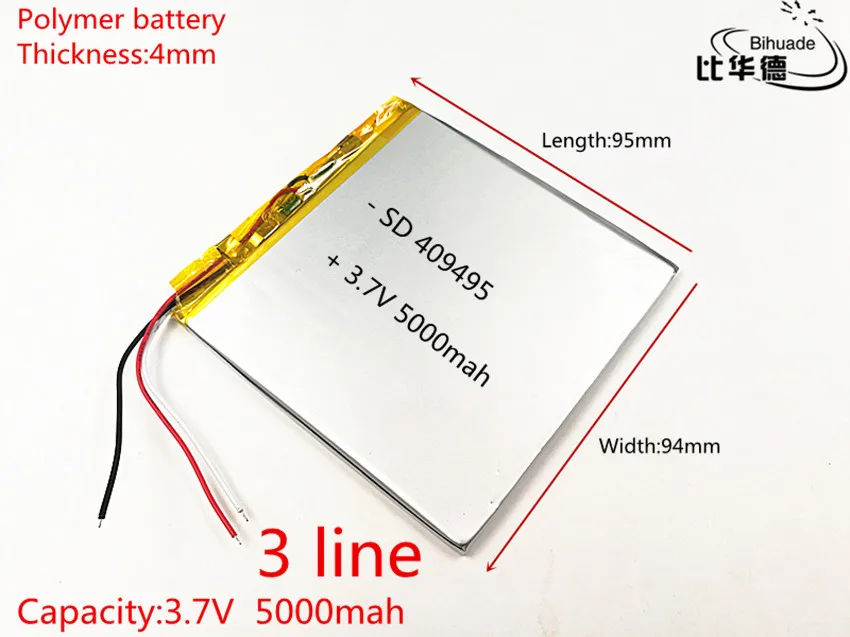3,7 в 409495 5000 мАч литий-ионная батарея для 7 8 9 дюймов планшетный ПК ICOO 3,7 в полимерный литий