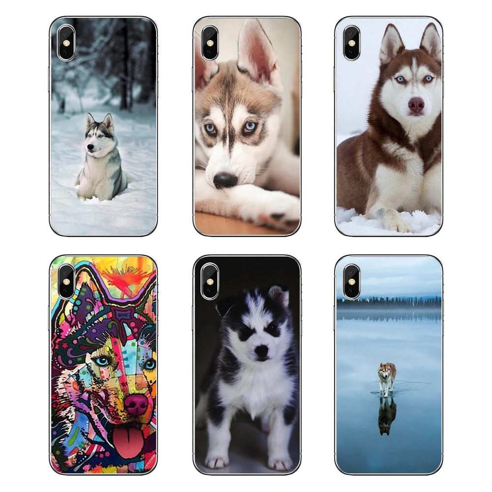 Силиконовый чехол для iPod Touch iPhone 4 4S 5 5S 5C SE 6 6S 7 8 X XR XS Plus MAX Siberian Husky Dog puppies Art Poster Pattern |