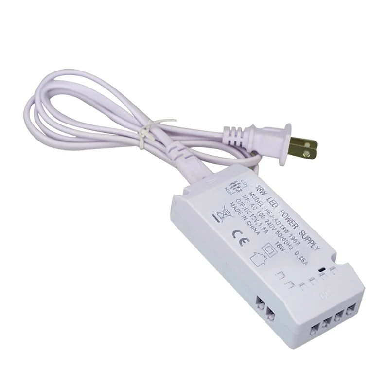 

12V Cabinet Light power adapter AC100-240V to DC12V Transformer 2510 output port EU US power driver for 12V 2510 plug LED lights