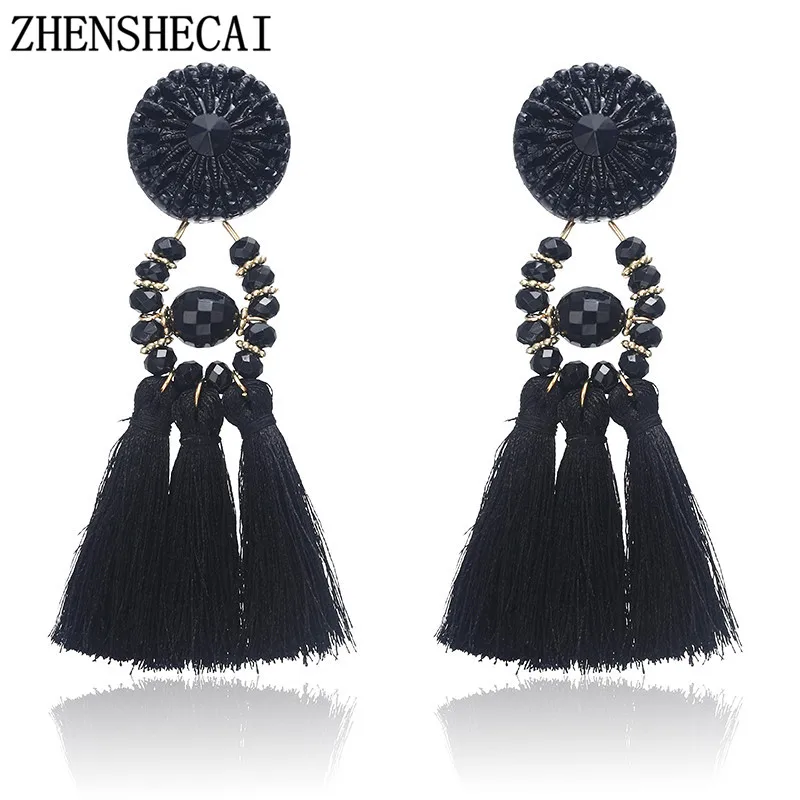 

2018 Brincos Women Brand Boho Drop Fringe Earring Vintage ethnic Statement Tassel earrings fashion jewelry Charms 6 colors e0502