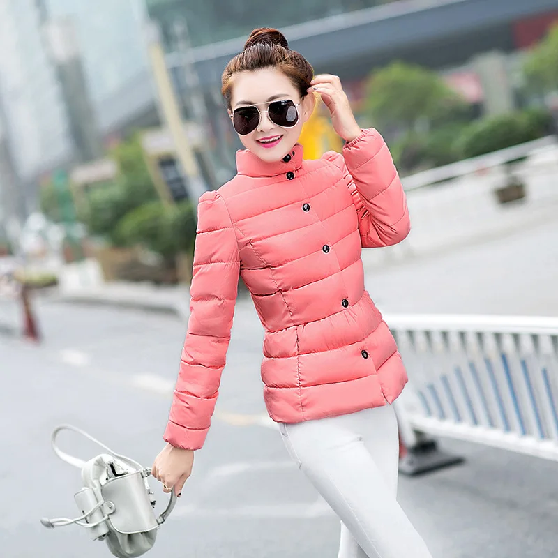 2016 Womens Winter Cotton padded Clothes New Han Edition Cultivate One s Morality Collar Short Down