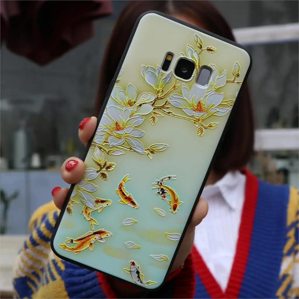 3D рельеф Матовый ТПУ чехол для samsung Galaxy S10 S10e S8 S9 M10 M20 J3 J5 J7 A3 A5 J4 J6 J8 плюс A7 A9 Note 8 9 крышка - Цвет: lianhua