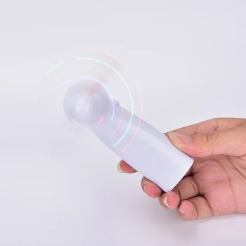 

1PCS Portable Handheld Cooling Fan Colorful LED Mini Light Battery Power W/Strap night light