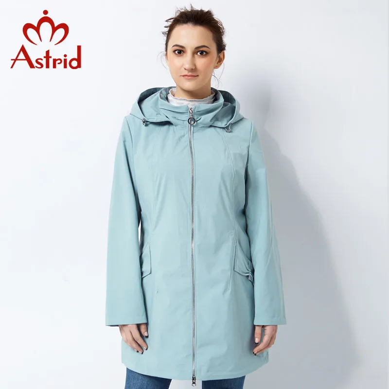 

Astrid 2019 solid Trench Coat for Women Plus Size Windbreake Spring and Autumn casual Coat Simple fashion 3color freeship AS2541
