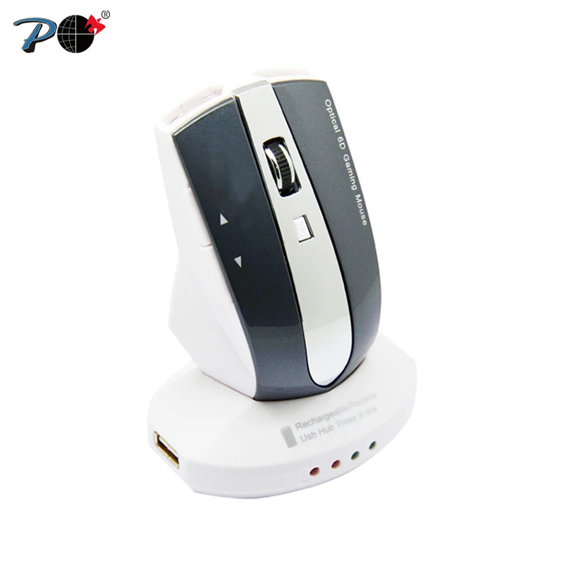Беспроводная перезаряжаемая оптическая мышь P M 011G 2 4G с 3 портами usb хаб 0 зарядная