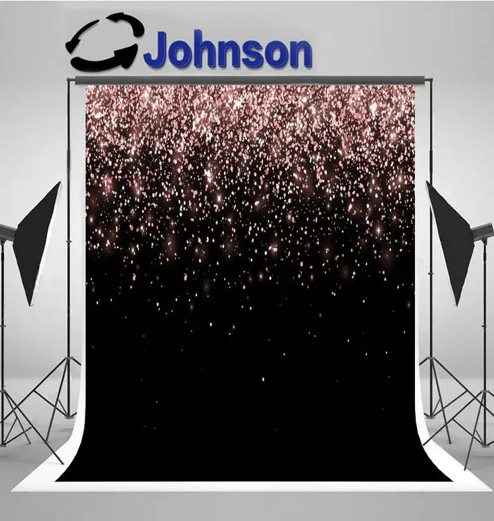 Online Shop Rose Gold Glitter Sparkly Black Backdrop High Quality