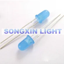 1000 шт 5 мм матовый синий светодиодный лазерный диод DIP Круглый Широкий формат через отверстие 2 булавки светодиодный светильник, излучающая Диодная лампочка 460-475nm