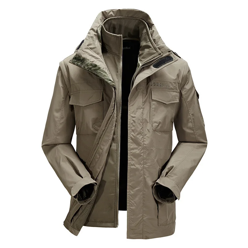 

Two-piece SuitWaterproof Soft Shell Tactical Jacket Outdoor Hunting Sports Army SWAT Military Training Windproof Outerwear Coat