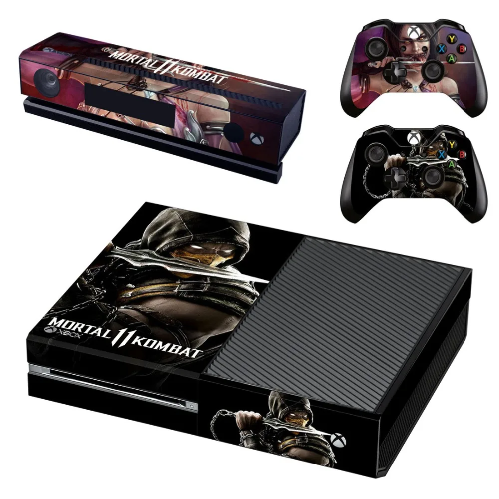 Игры Mortal Kombat 11 кожи Стикеры наклейка для Microsoft Xbox One консоли и 2 контроллеры шкуры s