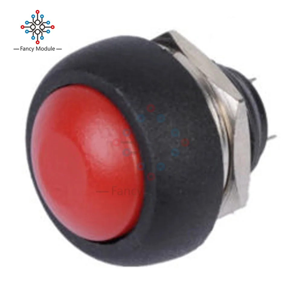5PCS 12mm Waterproof Momentary ON/OFF Push Button Mini Round Switch Red 