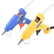 NEWACALOX 20W EU Plug Hot Melt Glue Gun with Free 1pc 7mm Glue Stick Industrial Mini Guns Thermo Electric Heat Temperature Tool