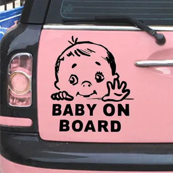 

New Style BABY ON BOARD Car Sticker Warning Signs funny Waterproof Vinyl Decor stickers for cars styling automobiles detailing