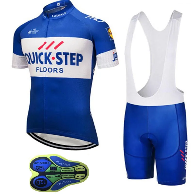 

2019 New quick step Pro Team Cycling Jerseys set Sleeve Shirts maillot uniforme ciclismo Bicycle Clothes Clothing sportwear #903
