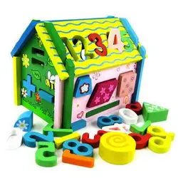 Кэндис Го деревянная игрушка деревянная блока съемный цифровой номер дома детские развивающие руки на собрать мудрость дома подарок для
