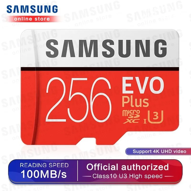  SAMSUNG Memory Card Micro SD EVO PLUS 256GB 128GB 64GB 32GB SDHC SDXC Grade Class10 C10 UHS-1 TF Ca