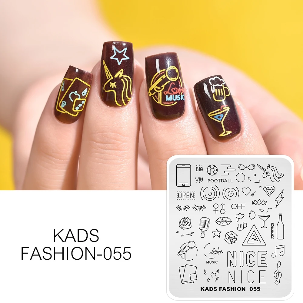 

KADS Stamping Plates for Nail Art Simple Fashion Liner Image Stamping Templates Manicure Printer Nail Stencil Stamper