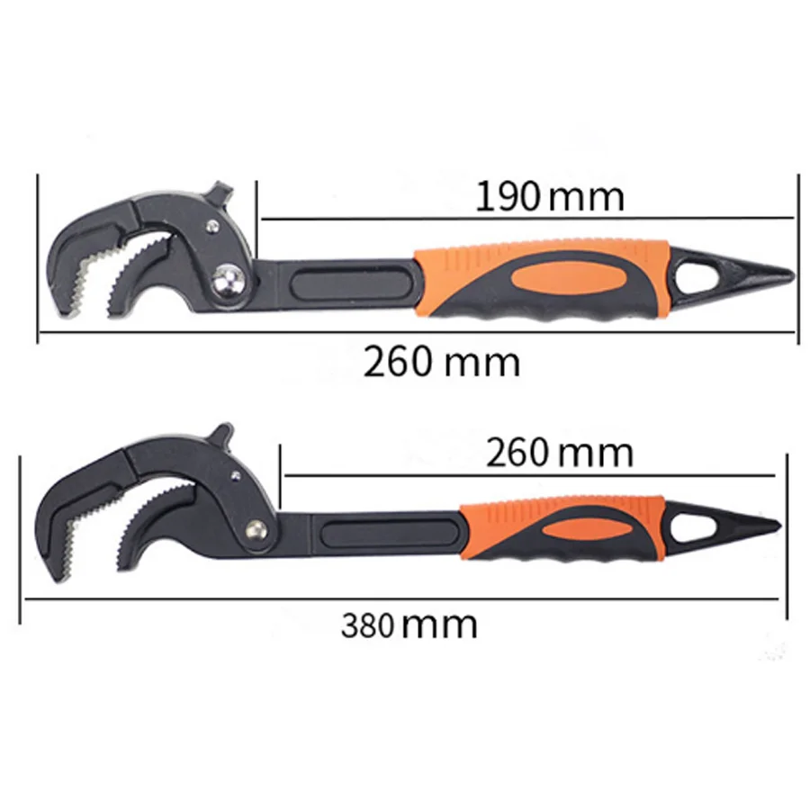 

2 pcs/set portable multi-function universal socket adjustable pipe wrench set sparks key Allen wrench set autospanner