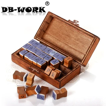 

DIY Korea funnyman new album retro wooden letters with brass buttons 30 pieces stamp