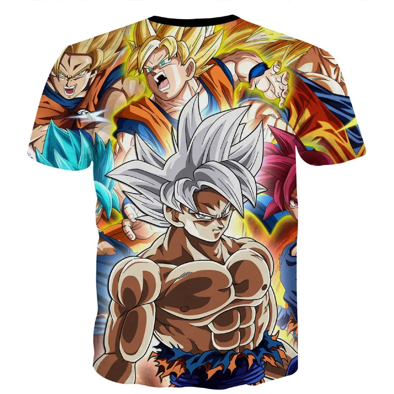 Dragon Ball Z мужские летние футболки с 3D принтом Супер Saiyan Kid Son Goku Black Zamasu Vegeta Jiren Dragon Ball футболка Топы футболки