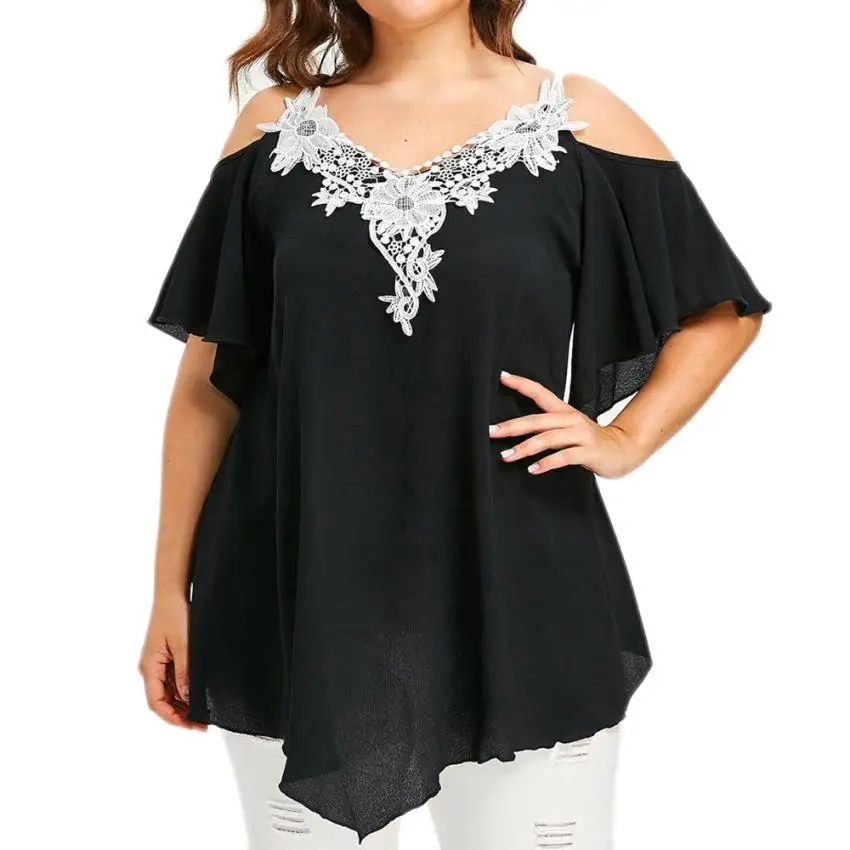 Fashion Plus Size 5XL Womens Summer Floral Lace