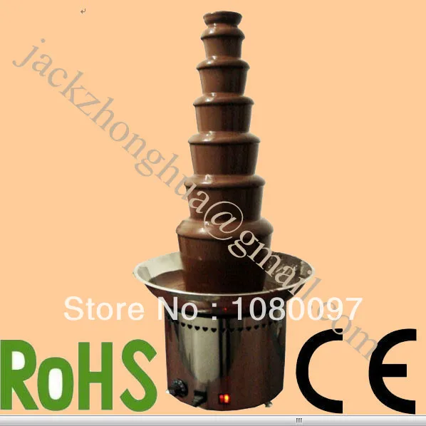 Stainless steel commercial chocolate fountain 7 tires 103cm height for home and commercial use