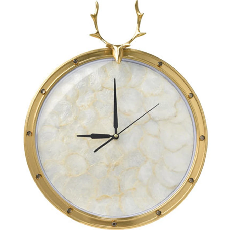 

Copper Deer Luxury Art Wall Clock Silent Nordic Living Room Decoration Wall Clock Modern Design Orologio Casa Unique Watch 4C67