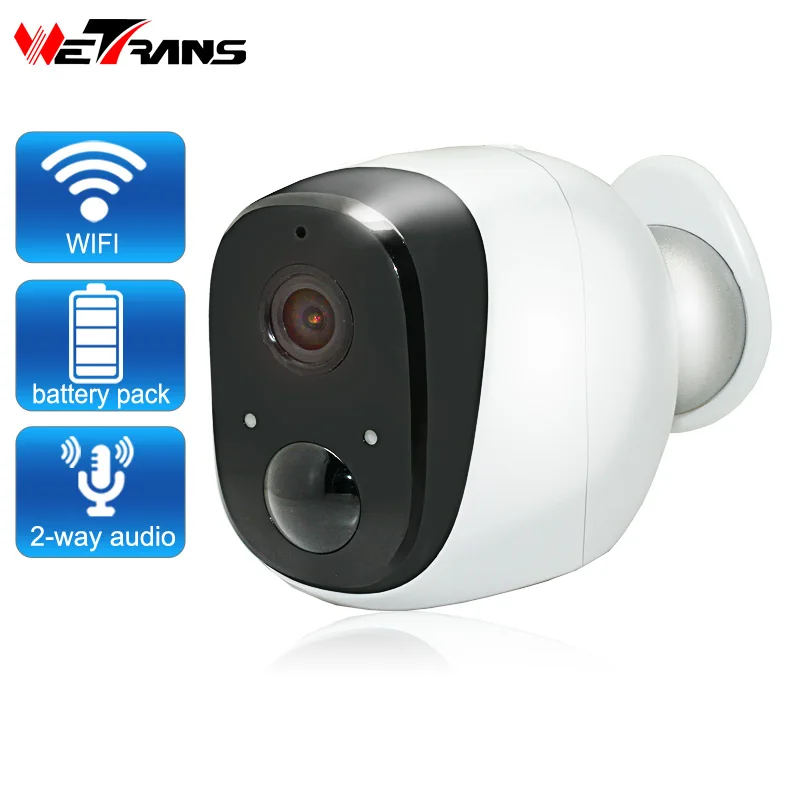 

Wetrans Wire-Free Wireless Battery IP Camera 720P HD Weatherproof Outdoor Home Security P2P PIR WiFi Camera with Battery IP Cam