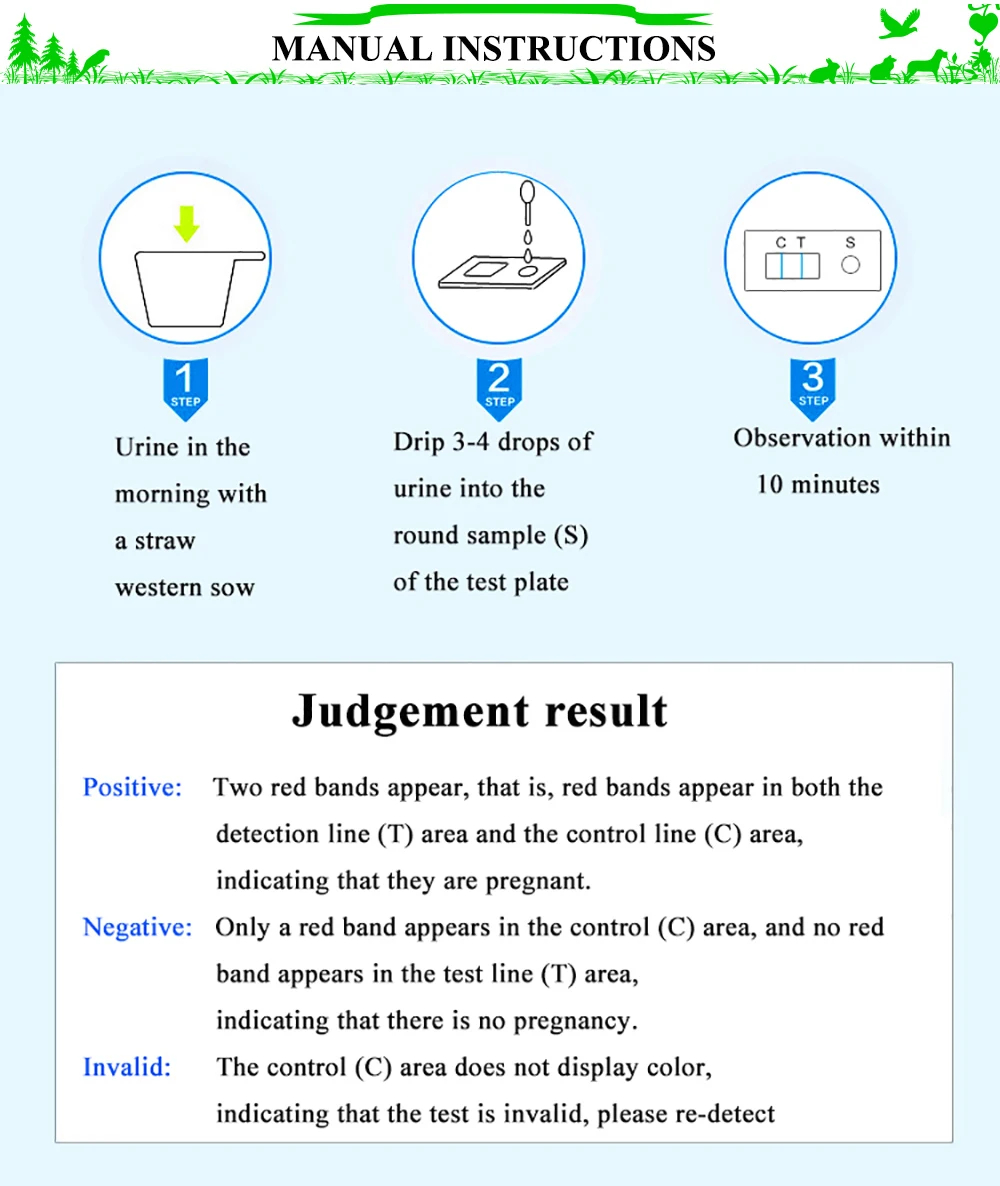 Pig Pregnancy Test Paper Diagnostic Pregnant Detection Livestock Supplies Sow Veterinar