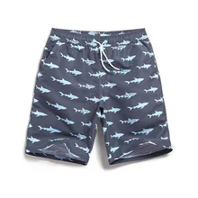 Летние свободные быстросохнущие купальные шорты с принтом акулы, большие размеры, пляжные шорты для мужчин и женщин, короткие пляжные шорты