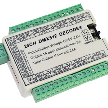Лучшая цена 1 шт. 24CH dmx 512 светодиодный декодер контроллер используется для светодиодной ленты