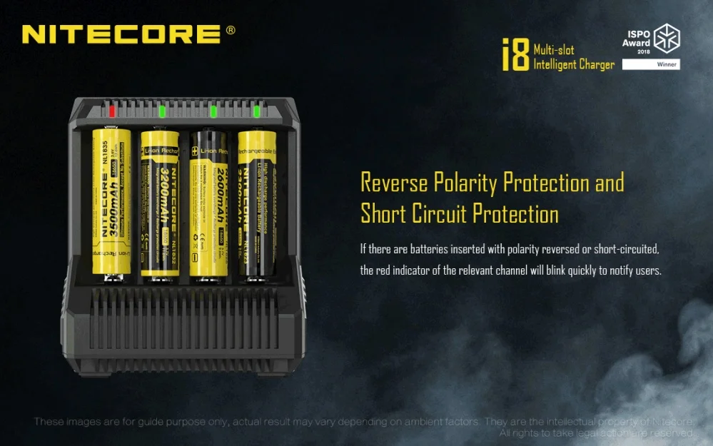 Nitecore i8 интеллектуальное зарядное устройство 8 слотов всего 4A выход Смарт зарядное устройство для IMR18650 26650 16340 18500 AA AAA 14500 и USB устройства