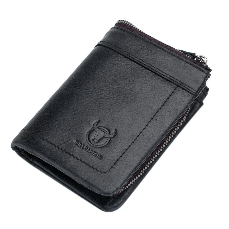 

Bullcaptain Genuine Leather Men'S Wallet Short Coin Purse Wallet Short Wallets Men Bags