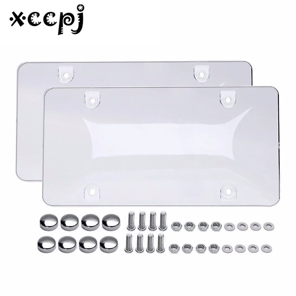 License Plate Cover Tinted Plate Shields 2 Pack Unbreakable Shields for
