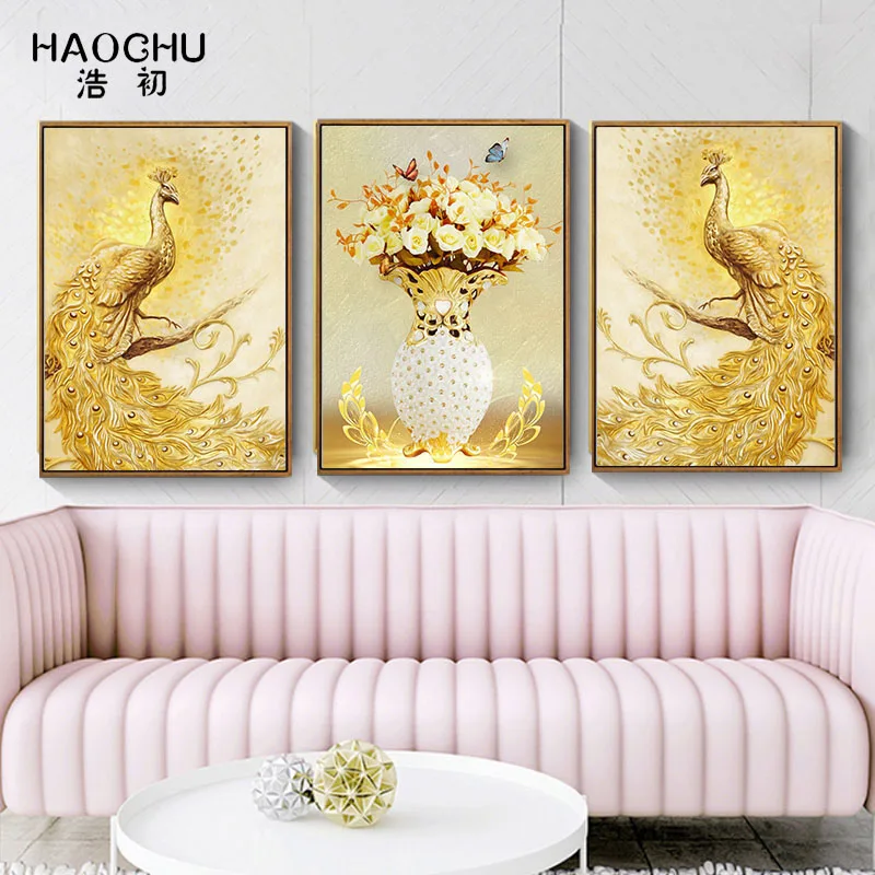 

HAOCHU Modern Phoenix Bedroom Wall Decoration Poster Canvas Printing for the Living Room Art Oil Painting home Print Painting