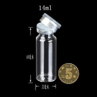 

10pcs/lot 22x60x12.5mm 14ml Butyl Rubber Stopper Bottles Aluminium Seal Glass Bottles Experimental Test Penicillin Bottle