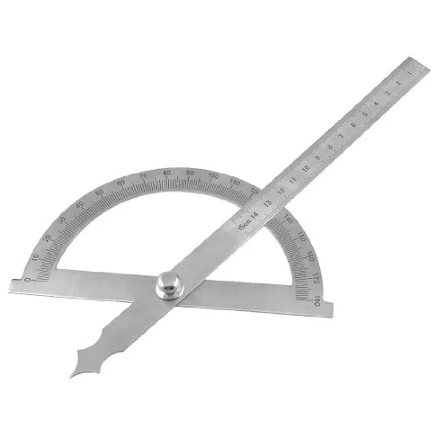 

5pack Gray StaInless Steel Rotating 180 Degree Measurement Protractor Metric 15cm Ruler