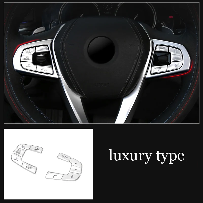 

lsrtw2017 pearl chrome abs car steering wheel buttons trims for bmw 5 series g30 g31 525 520 530 528 540 535 2018 2019