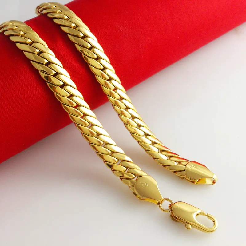 Chunky Mens Necklace Yellow Gold Filled 