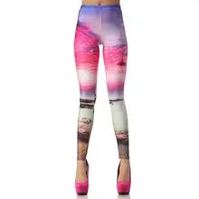 1008 Fitness Elastic Women Leggings Sexy Girl Polyester Slim Fit Workout Pants Trousers Rainbow Moon evening glow Galaxy Printed