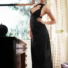 Атласное черное вечернее платье женское белье платье XS s m