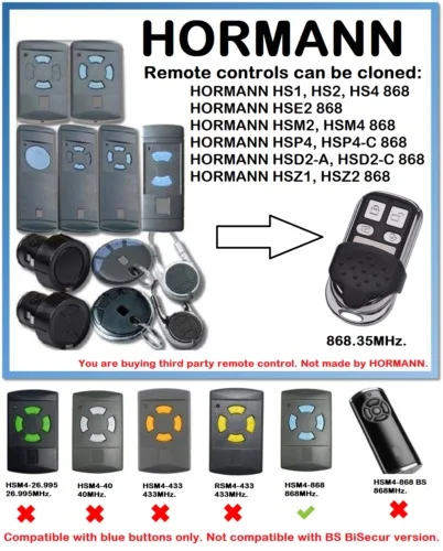 HORMANN HSM2 HSM4 868 универсальный пульт дистанционного управления Дубликатор 35