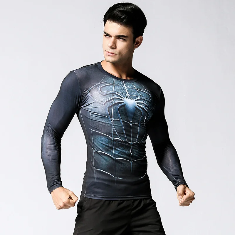 

Men shirt Plus Size Compression Shirt Quick Dry Highly elastic cosplay Super hero Fitness Clothing Bodybuilding Men Crossfit