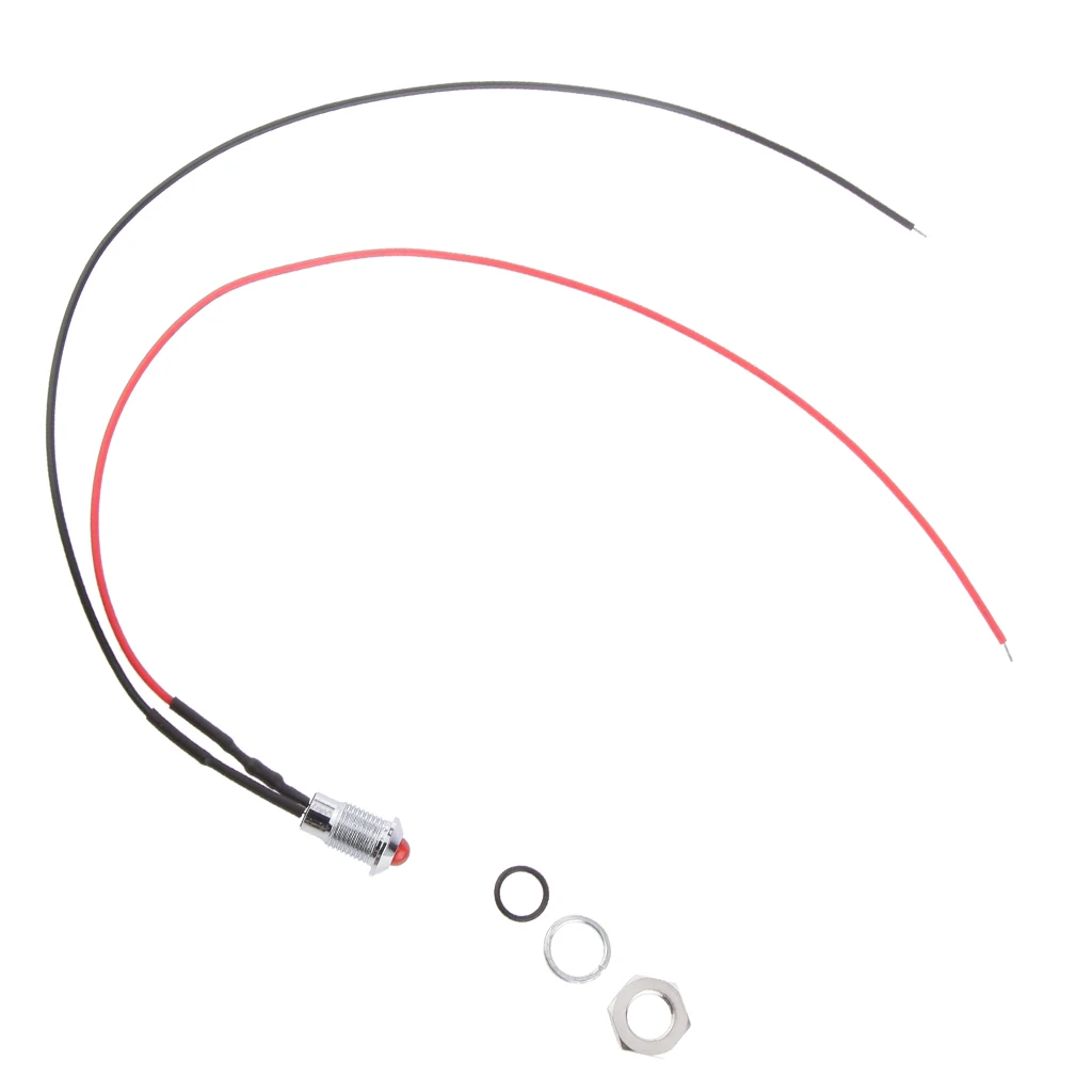 24V 8mm LED Boat Dash Panel Indicator Warning  Light Marker Lamp Red Luces de senalizacion Lampe indicateur 